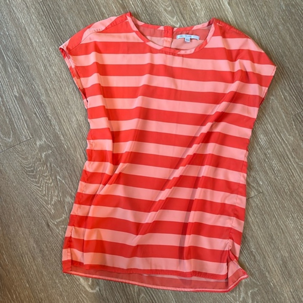 Orange and peach capped sleeve top NWOT